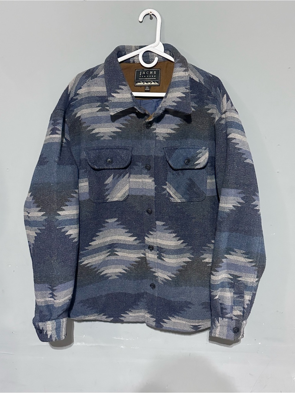 Jachs New York Aztec Flannel Jacket Button Size XXL Mens Coat